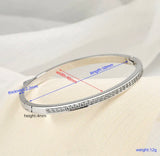 Crystal Elegance Bangle Bracelet – Slim Pavé CZ Stackable Cuff (Gold or Silver)