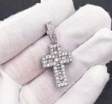 Divine Ice Cross Pendant Necklace – Baguette &amp; Pavé CZ Statement Chain (Gold or Silver)