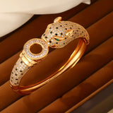 Panther Luxe Crystal Bangle – Gold or Silver Statement Bracelet