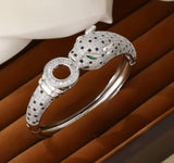 Panther Luxe Crystal Bangle – Gold or Silver Statement Bracelet