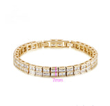 7mm 14K Gold Plated Baguette Tennis Bracelet