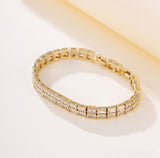 7mm 14K Gold Plated Baguette Tennis Bracelet