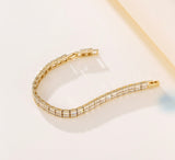 7mm 14K Gold Plated Baguette Tennis Bracelet