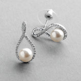 Infinity Style Pearl Teardrop Hali Earrings
