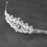 Pearl & Crystal Bridal Headband  - Silver