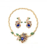 Regal Jardin Sapphire Statement Necklace Set