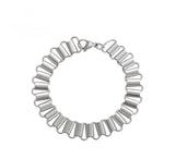 13mm Stainless Steel Ripple Link Bracelet – Silver Chunky Statement Chain for Men & Women