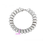 13mm Stainless Steel Ripple Link Bracelet – Silver Chunky Statement Chain for Men & Women