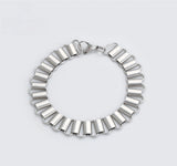 13mm Stainless Steel Ripple Link Bracelet – Silver Chunky Statement Chain for Men & Women