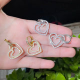 Double Heart Drop Earrings