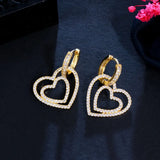 Double Heart Drop Earrings