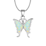 Opal Bloom Butterfly Necklace