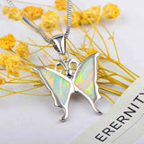Opal Bloom Butterfly Necklace