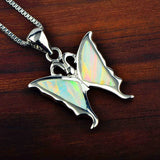 Opal Bloom Butterfly Necklace