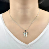 Opal Bloom Butterfly Necklace