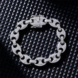 Iced Oval Link Statement Bracelet