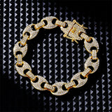 Iced Oval Link Statement Bracelet