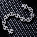 Iced Oval Link Statement Bracelet