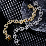 Iced Oval Link Statement Bracelet