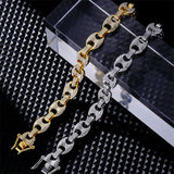 Iced Oval Link Statement Bracelet