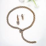 Snake Crystal Y Drop Necklace