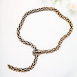 Snake Crystal Y Drop Necklace