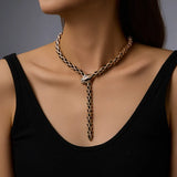 Snake Crystal Y Drop Necklace