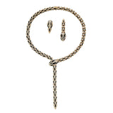 Snake Crystal Y Drop Necklace