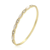Mother of Pearl Crystal Gold Bangle Bracelet