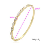 Mother of Pearl Crystal Gold Bangle Bracelet