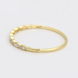 Mother of Pearl Crystal Gold Bangle Bracelet