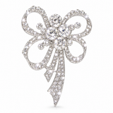 Elegant Crystal Bow Brooch - Sparkling Crystal Statement Pin