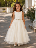 Girls Lace Flower Girl Dress – Ankle Length Tulle Party Dress