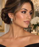 Midnight Elegance Crystal Teardrop Earrings