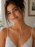 Shine Bright Cross Necklace | CZ Crystals