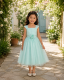 Dress with Gathered Tulle Bodice and Multi-Layer Tulle Skirt