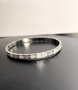 Stackable Serpent Bracelet with Mother of Pearl