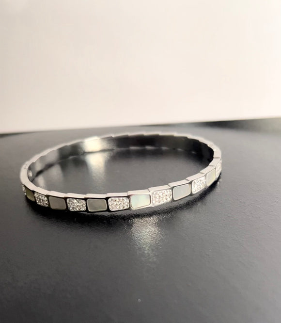 Stackable Serpent Bracelet with Mother of Pearl