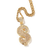 Iced Out Dollar Drop Necklace