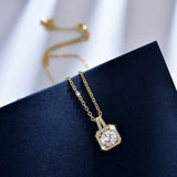 Gold Halo CZ Necklace and Earrings Set