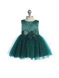 Floral Satin Tulle Princess Dress