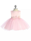 Floral Satin Tulle Princess Dress