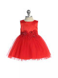 Floral Satin Tulle Princess Dress