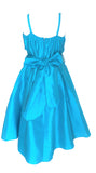 Short Taffeta Dress with Pleated Knot Bodice