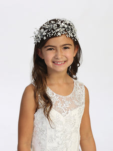 Beautiful Wired Floral Headpiece with Satin Ties