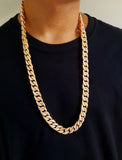 13 MM Iced-Out Cuban Link Chain | Gold Tone