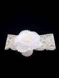 Infant Lace + Flower Stretch Headband