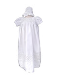 Baptism Gown With Beaded Criss Cross Detail