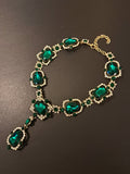 Victorian Green Crystal Necklace | Wedding | Evening Jewelry |