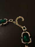 Victorian Green Crystal Necklace | Wedding | Evening Jewelry |